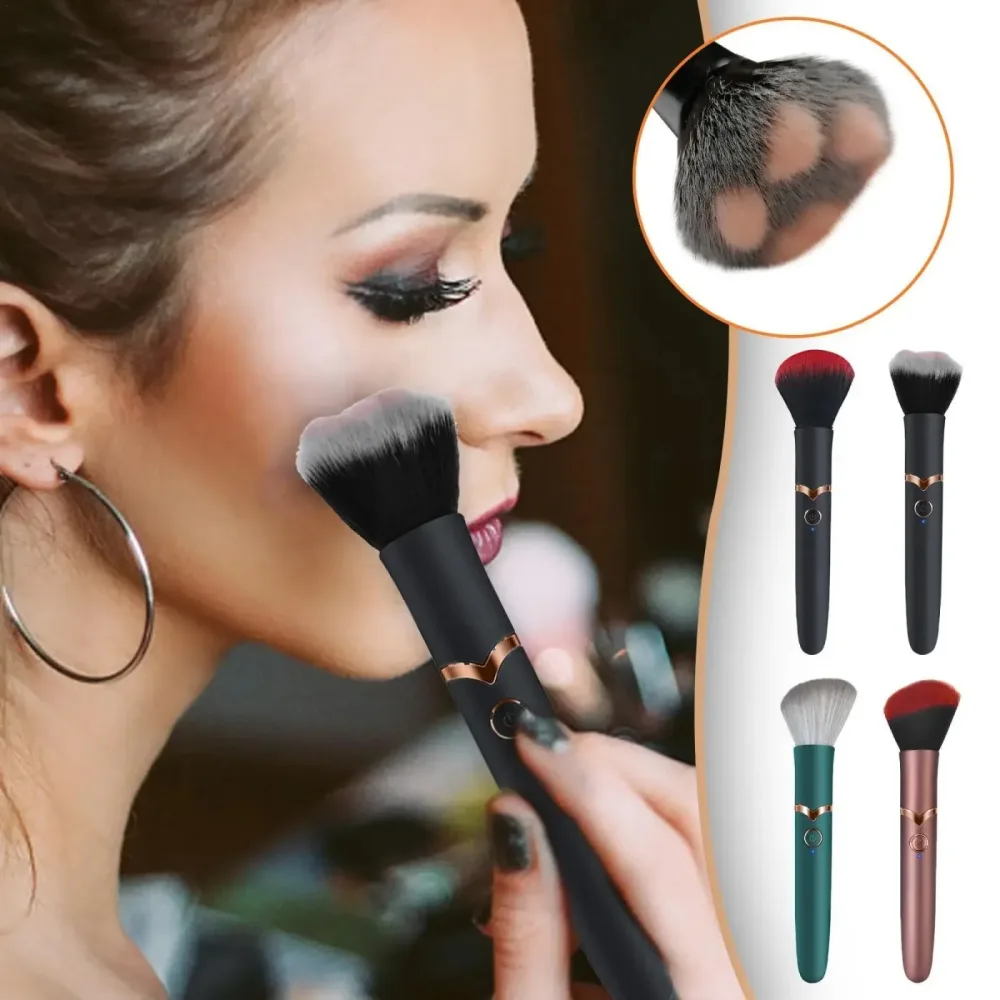 Makeup Brush Shape Vibrator 10 Modes USB Charging — Its makeup brush facade is not only stylish but also