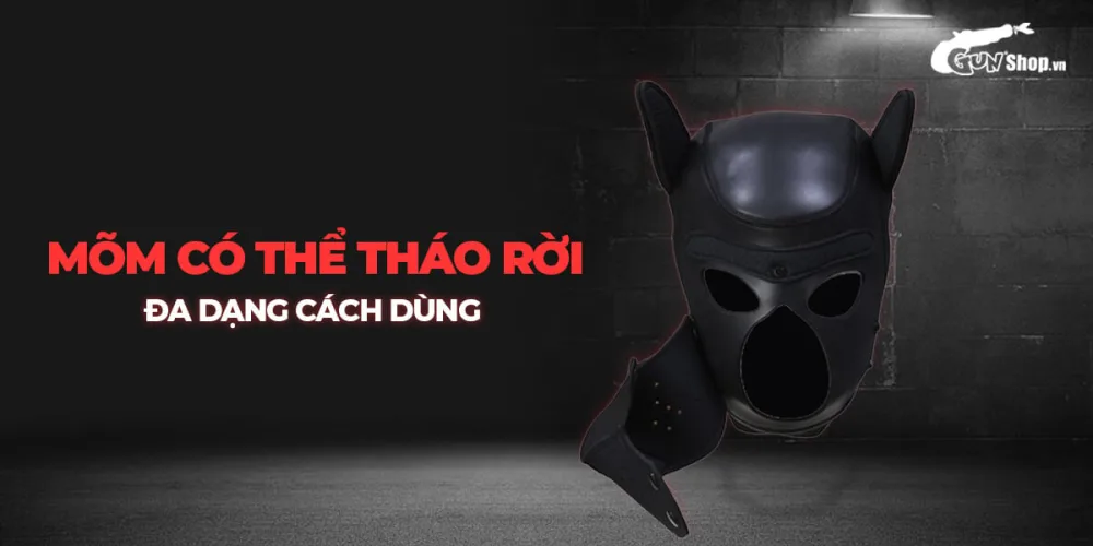 Chisa Sins BDSM Dog Hood Master Bondage PU Mask Fetish Gear — hình 4