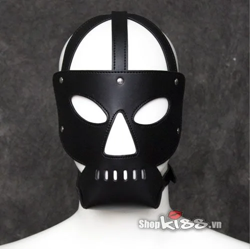BZ10B Full Leather BDSM Mask Erotic Fetish Accessory — Unleash Your Passion and Playfulness