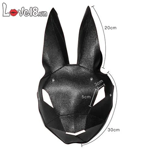 Black Leather Bunny BDSM Mask Breathable Eye Opening — Premium Quality Material and Comfortable Fit