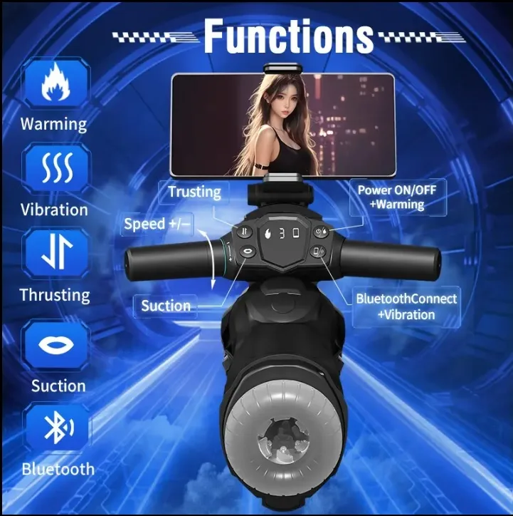 Auto Sucking Rotating Male Masturbator ABS TPE 30x23cm — The smart vibration and rotation modes are easy to control
