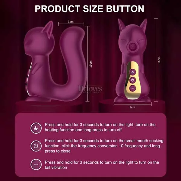 OEM Fox Vagina Warm Suction 10-Speed Waterproof Vibrator — hình 4