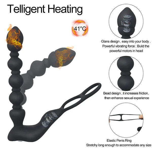 Body Safe Remote Control Anal Beads Vibrator — hình 2