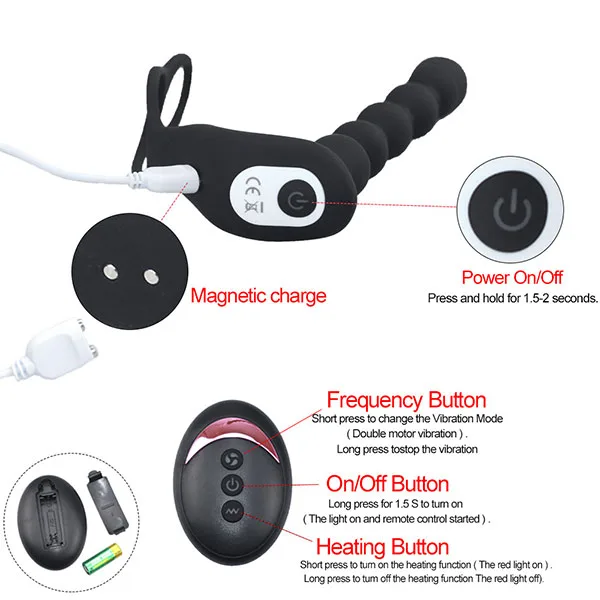 Body Safe Remote Control Anal Beads Vibrator — hình 6