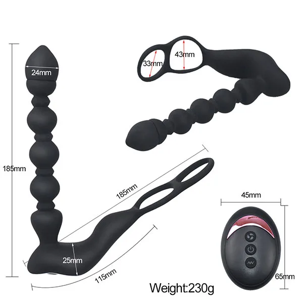 Body Safe Remote Control Anal Beads Vibrator — hình 7
