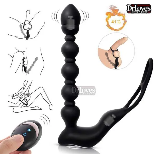 Heated Remote Control Anal Beads Vibrator 10 Modes — hình 4