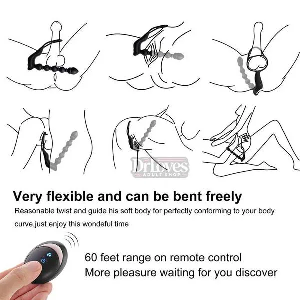 Heated Remote Control Anal Beads Vibrator 10 Modes — hình 2