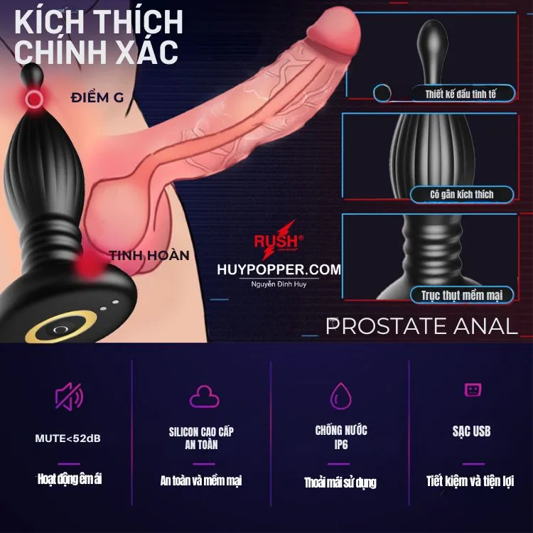 Thunder Remote Control Anal Vibrator Strong Prostate — hình 4