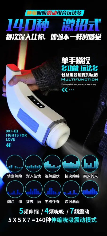 007 Male Masturbator Suction and Vibration Silicone Toy — Versatile Modes for Personalized Pleasure