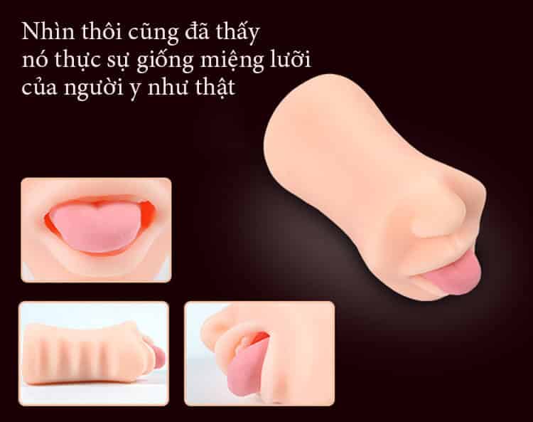 AD19B Realistic Oral Sex Silicone Male Masturbator Vibrator — Compact & Easy to Use Anywhere