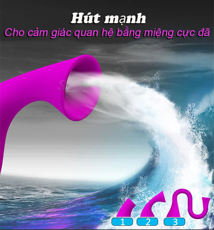 Romance 3-Head Suction Powerful Vaginal Vibrator Purple — hình 4