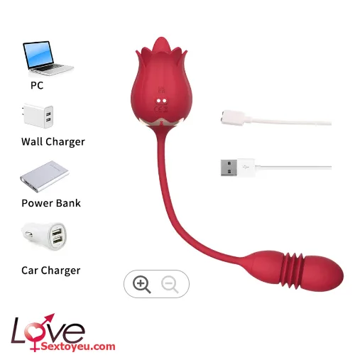 Rose Tongue Vibrator with Egg 25 Modes G-Spot Stimulation — hình 4