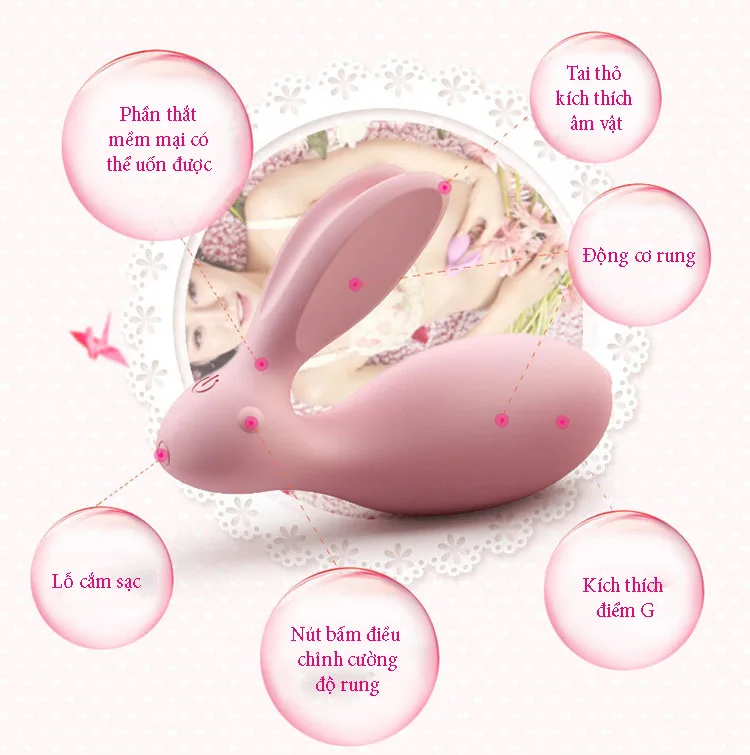 G-Spot Bunny Vibrator Remote Control Silicone Massage Toy — hình 2