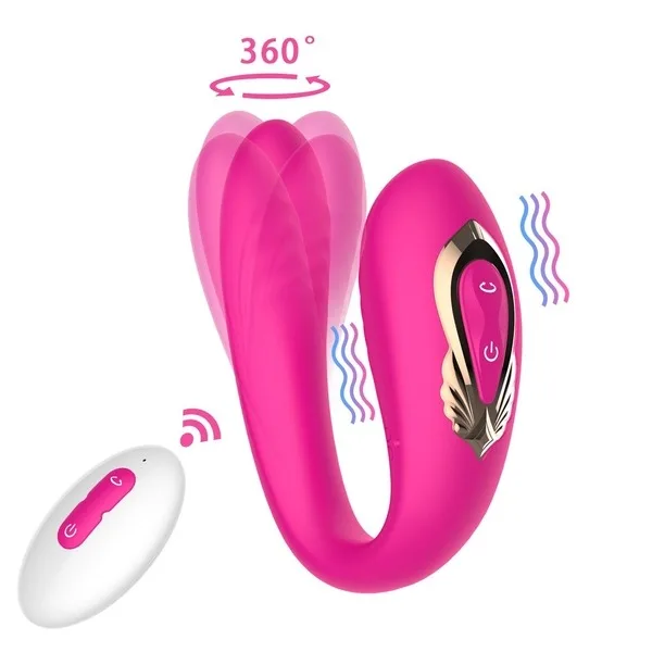 Remote Control Double Head G-Spot Vibrator Thrusting Female — hình 6
