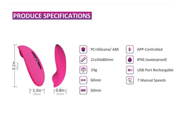 Candy Clip-On Vibrator 7 Speeds App Control Rechargeable — hình 6