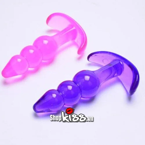 Small Soft Silicone Anal Massager Gay Friendly Purple Pink — hình 3