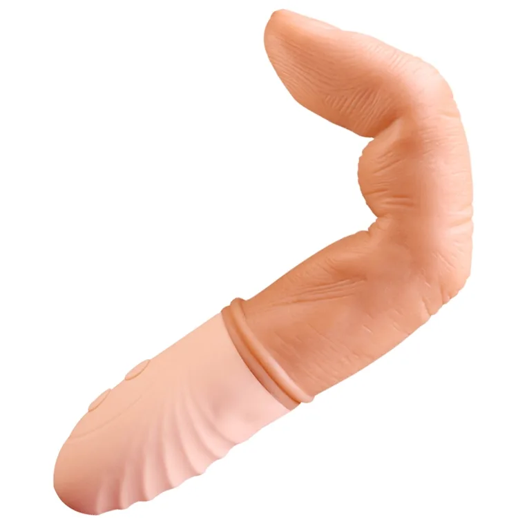 12-Speed Heated Silicone Finger Vibrator Curved for Intense — Elevate Your Personal Pleasure with Confidence