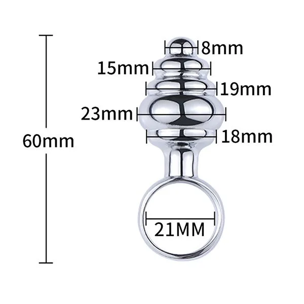 Mini Spiral Stainless Steel Anal Plug with Handle — Perfect Dimensions for Maximum Comfort