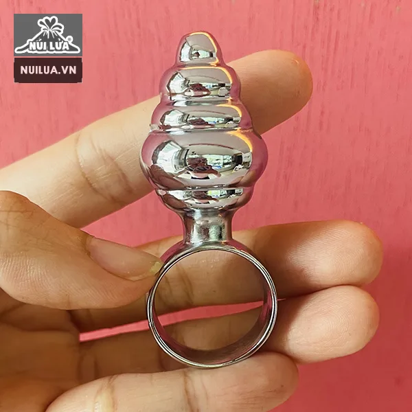 Mini Spiral Stainless Steel Anal Plug with Handle — hình 2