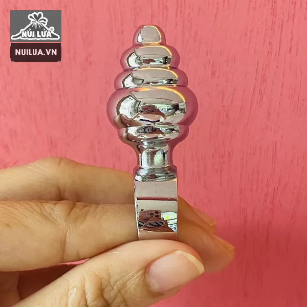 Mini Spiral Stainless Steel Anal Plug with Handle — hình 3