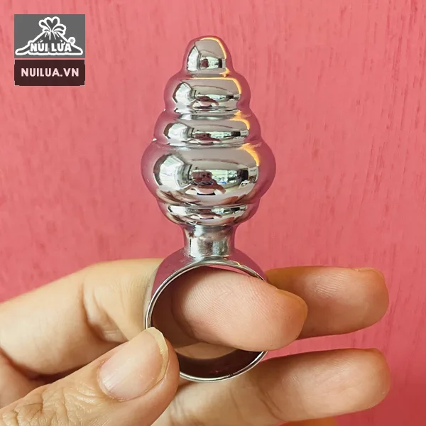 Mini Spiral Stainless Steel Anal Plug with Handle — hình 4