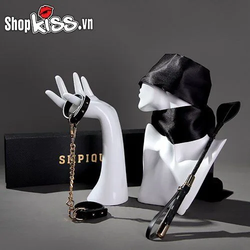 Luxe BDSM 3-Piece Kit Metal Satin PU Leather Sex Toys Set — Elevate Your BDSM Experience
