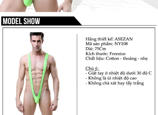 Sexy Men’s Cotton Lingerie Free Size Comfortable Blue — hình 2