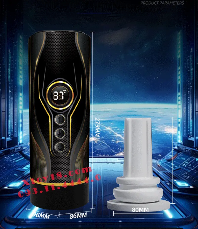 MECHA Heated Thrusting Vibrating Realistic Sex Masturbator — hình 18