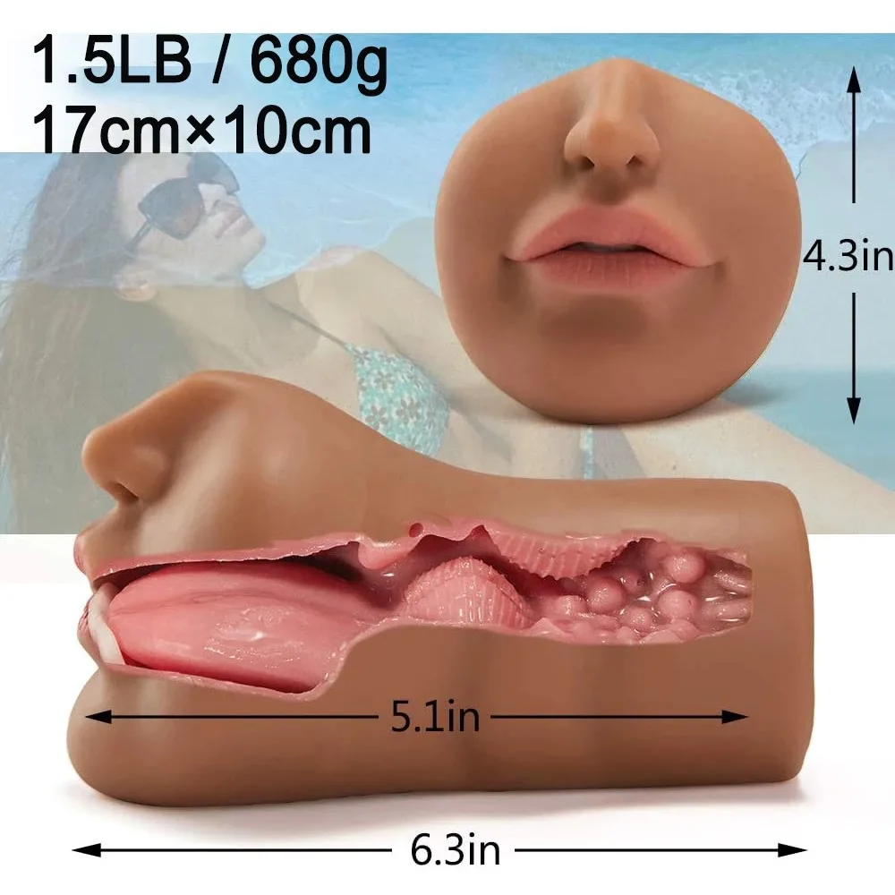 Brown Queen Silicone Oral Stimulator 17x10cm Waterproof — hình 8