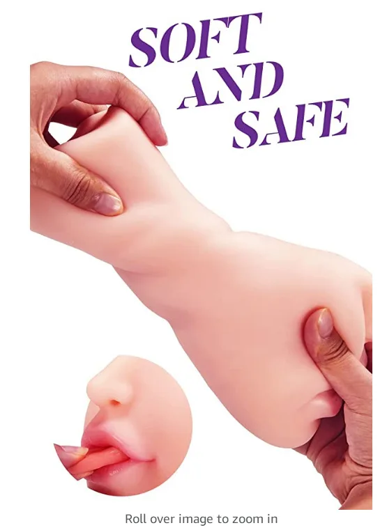 White Silicone Oral Masturbator Male Sex Toy 17x11cm — hình 3