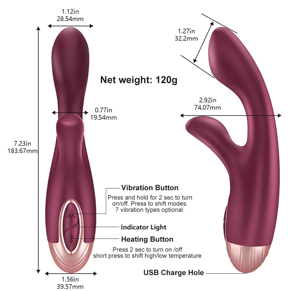 Kelly Dual-Head G-Spot Massager 7-Speed Rechargeable — hình 10