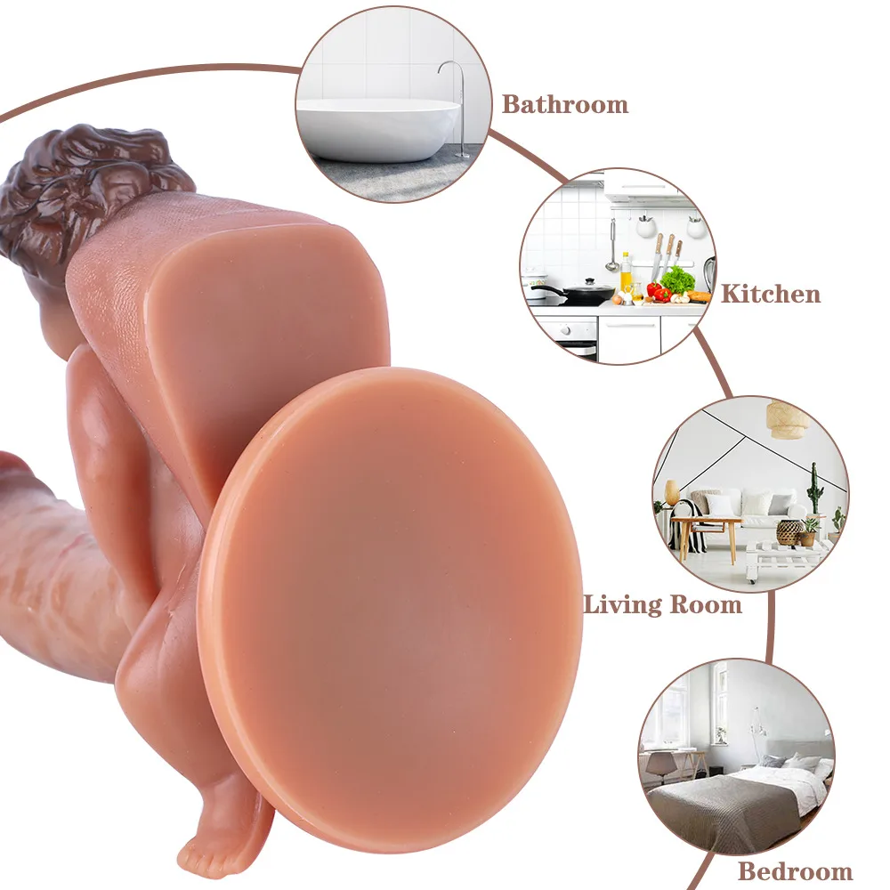 Ultra Soft Medical Silicone Suction Base Realistic Dildo — hình 9