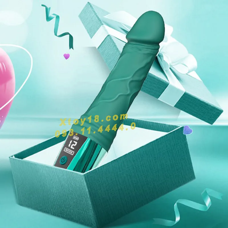 Lesley premium vibrating dildo, 19.5cm medical grade — hình 9