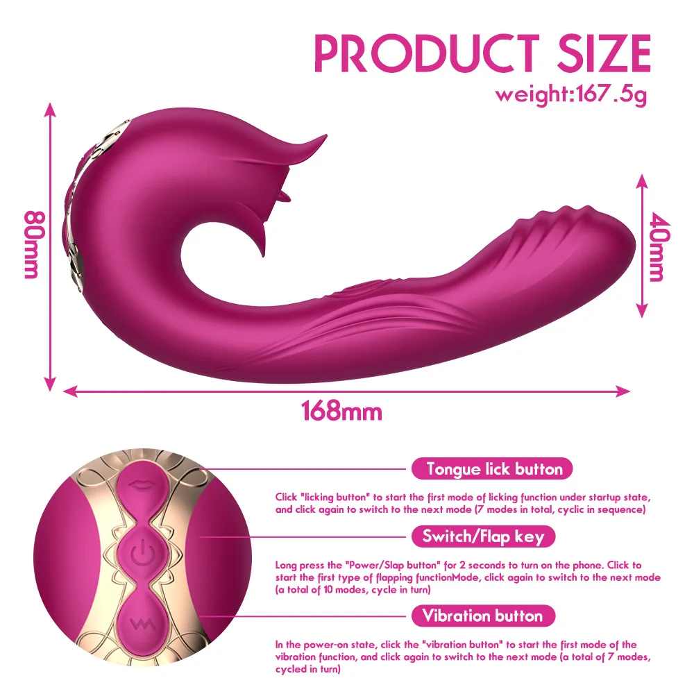 Orisa Premium G-Spot Massager Tongue Wave Vibrator — hình 18