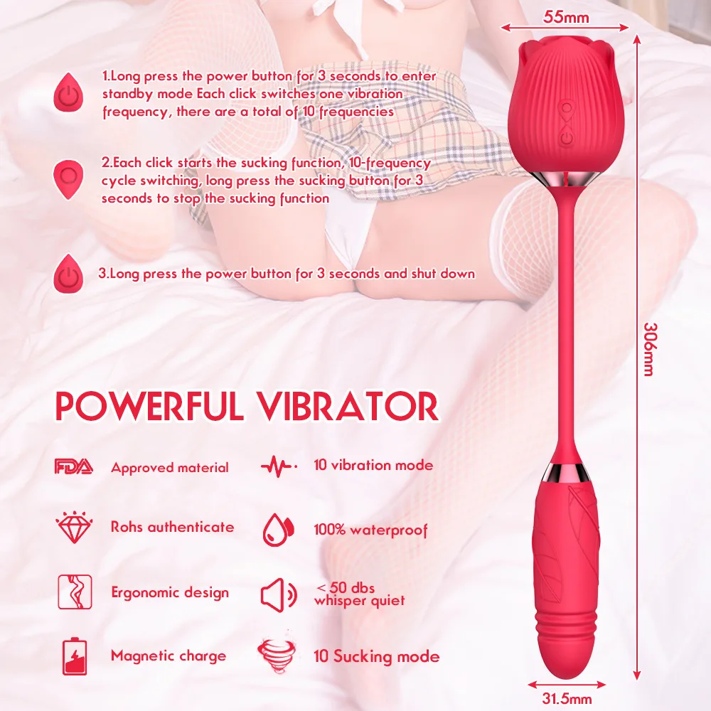 OULEINA Premium 2-Head Vibrator Egg Vibration Thrust — hình 7