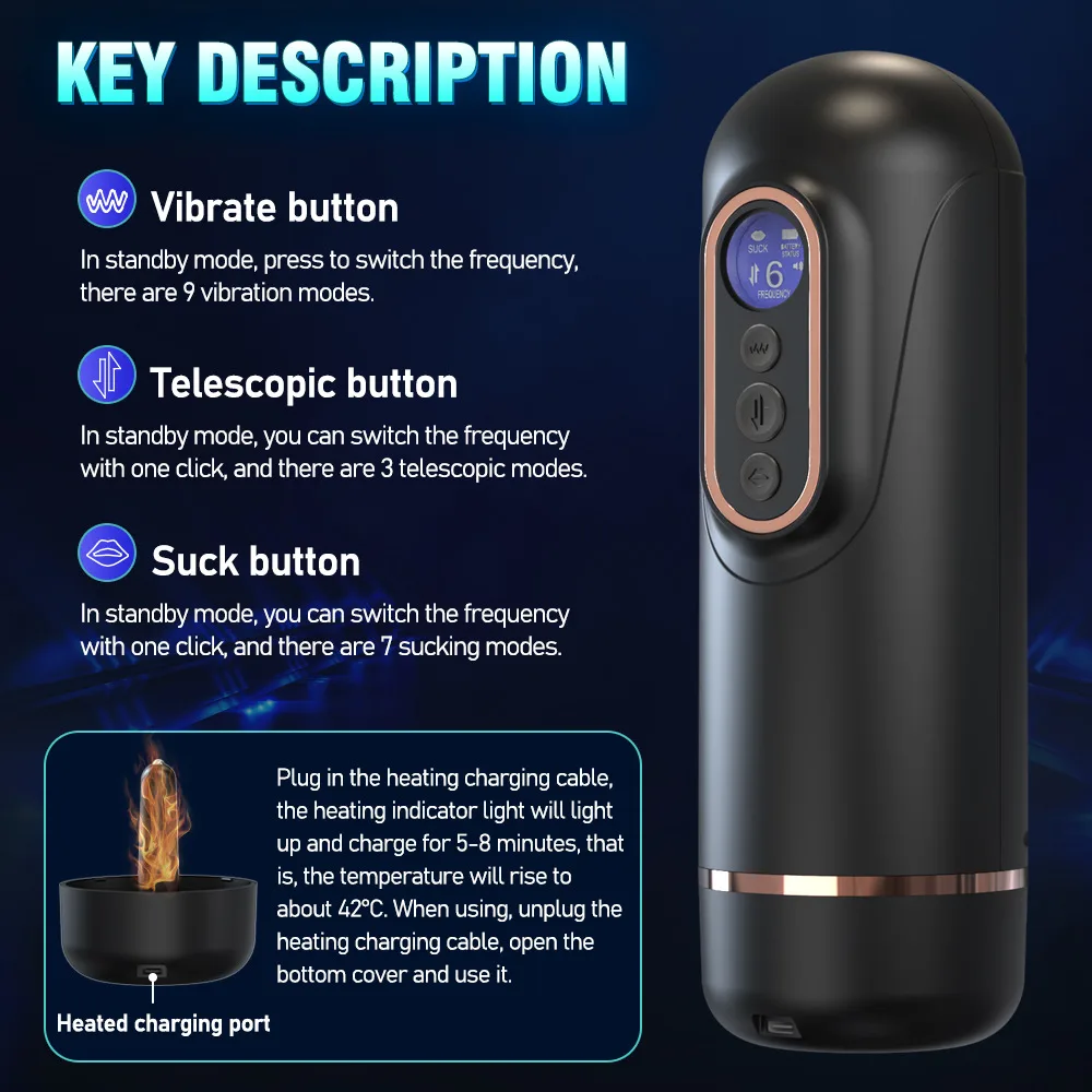 Doris automatic thrusting vibrating heated suction male — hình 11