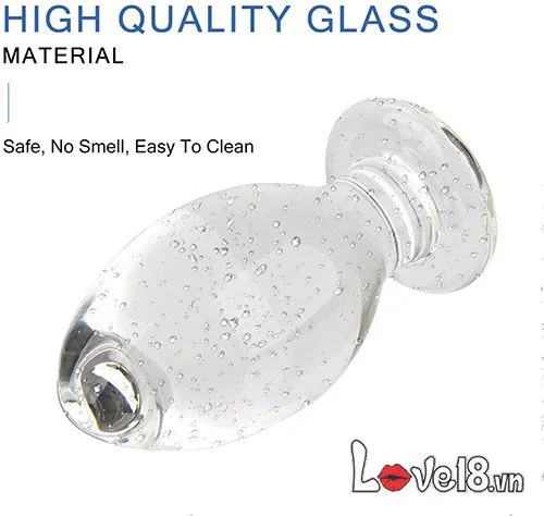 Large Drop-Shaped Glass Anal Plug for Intense Sensation Gay — hình 3