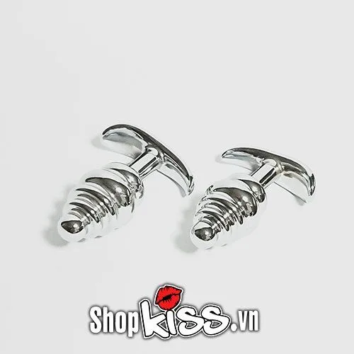 Spiral Gemmed Metal Anal Plug Prostate Sex Toy for Men — The hardness of the stainless steel ensures firm
