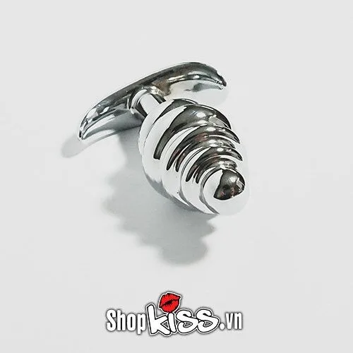 Spiral Gemmed Metal Anal Plug Prostate Sex Toy for Men — hình 4