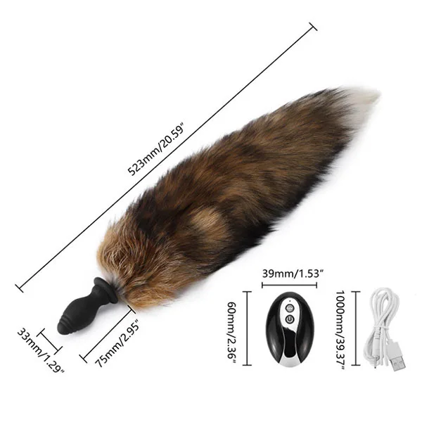Remote Controlled 10-Mode Silicone Fox Tail Anal Plug — hình 5
