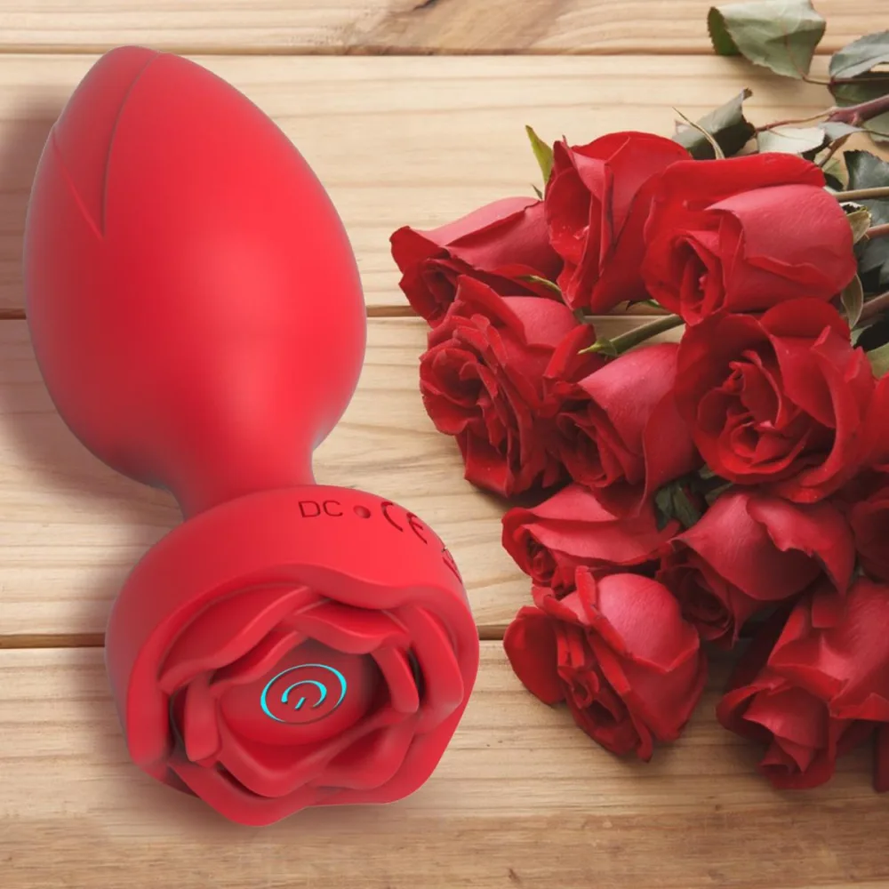 Rose-Shaped Powerful Remote Control Vibrating Anal Plug — hình 6