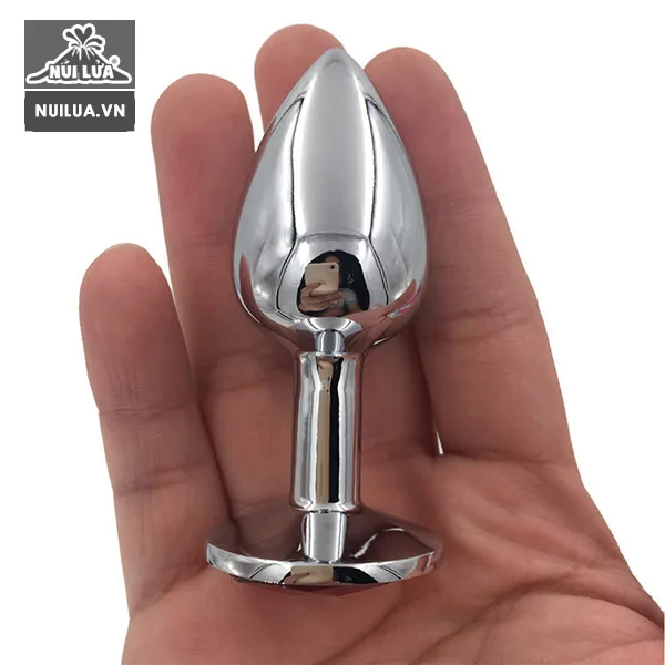 Crystal Base Stainless Steel Prostate Anal Plug Massage — hình 2