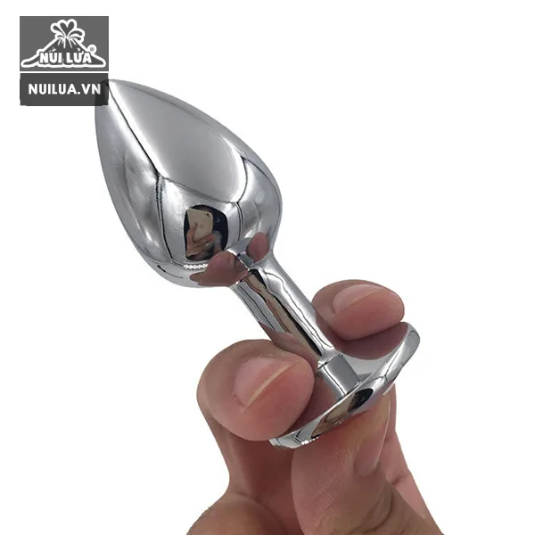 Crystal Base Stainless Steel Prostate Anal Plug Massage — hình 3