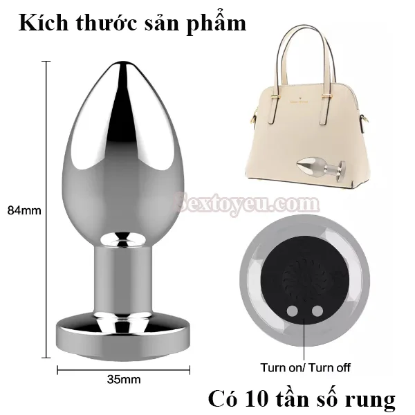 Super Strong Vibrating Stainless Steel Anal Plug — hình 7