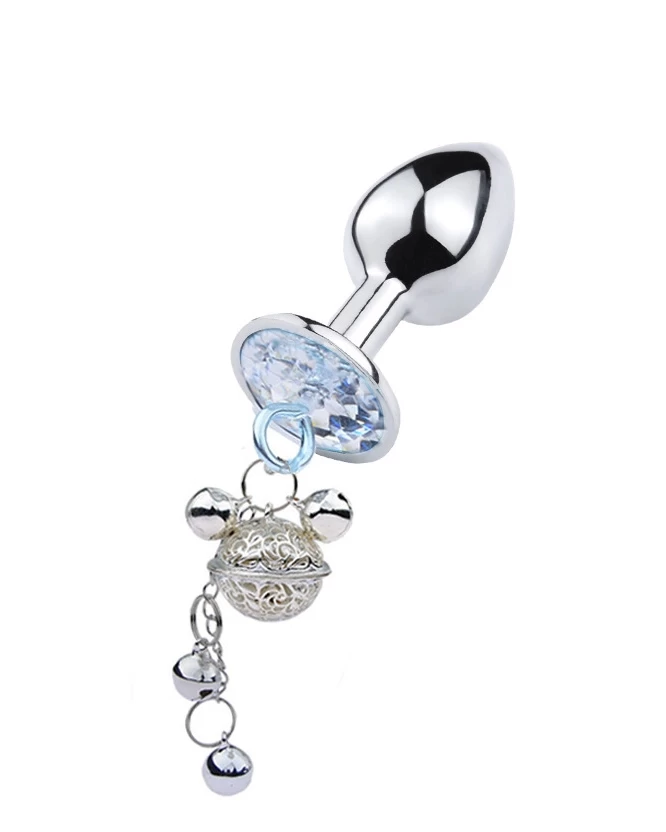 Stainless Steel Anal Plug with Bell Different Sizes Durable — Elegant Design with Sparkling Details