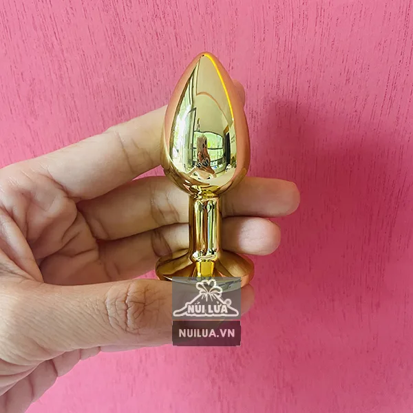 Golden Metal Anal Plug Prostate Massage Stimulator — hình 2