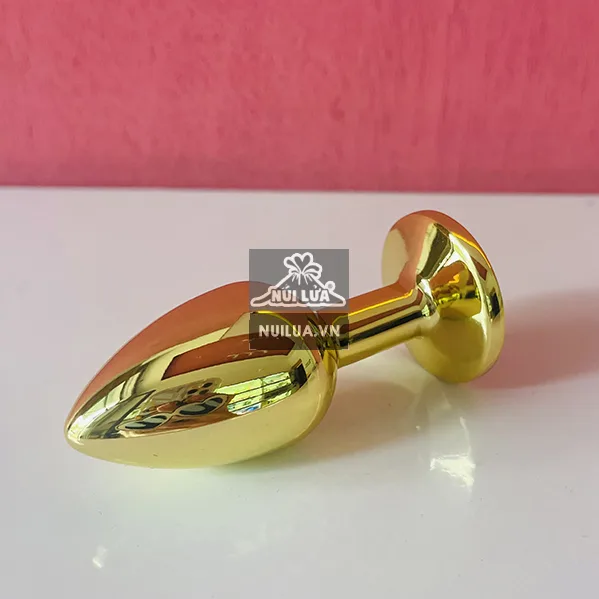 Golden Metal Anal Plug Prostate Massage Stimulator — hình 5