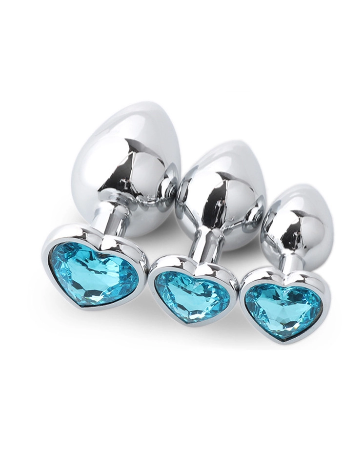 Heart-Shaped Stainless Steel Colorful Anal Plug — hình 8