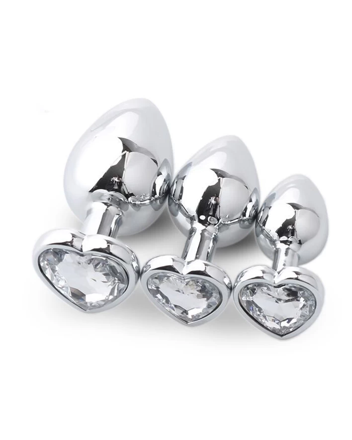 Heart-Shaped Stainless Steel Colorful Anal Plug — hình 2