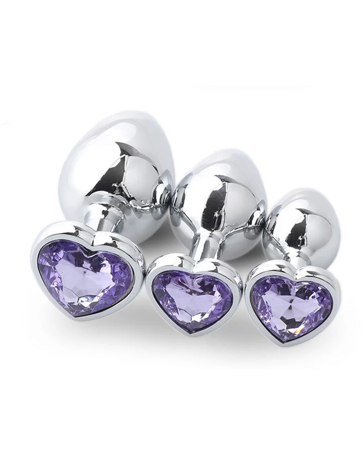 Heart-Shaped Stainless Steel Colorful Anal Plug — hình 4